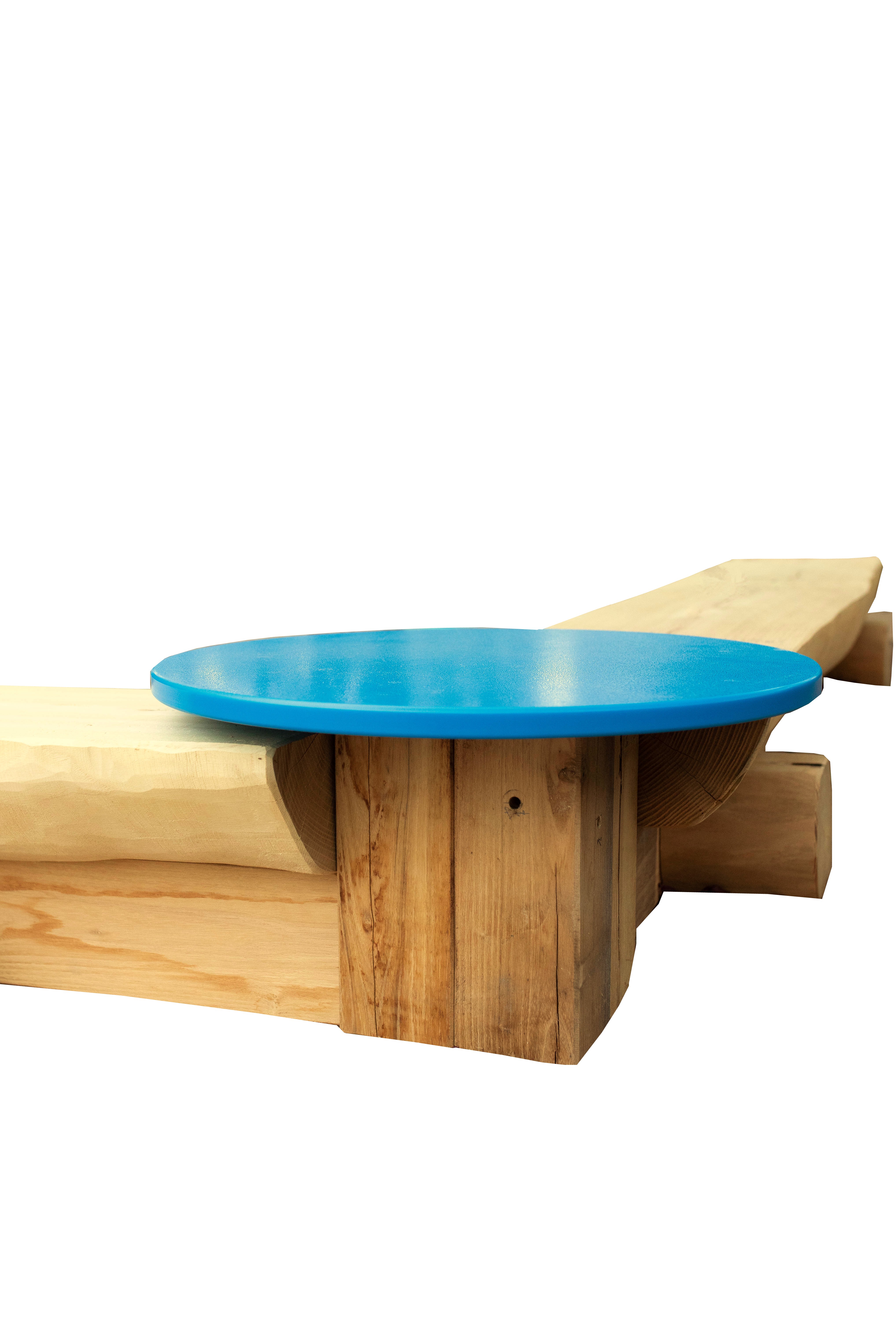 Sandkasten-Eckverbindung 90° mit Sandspieltisch, blau