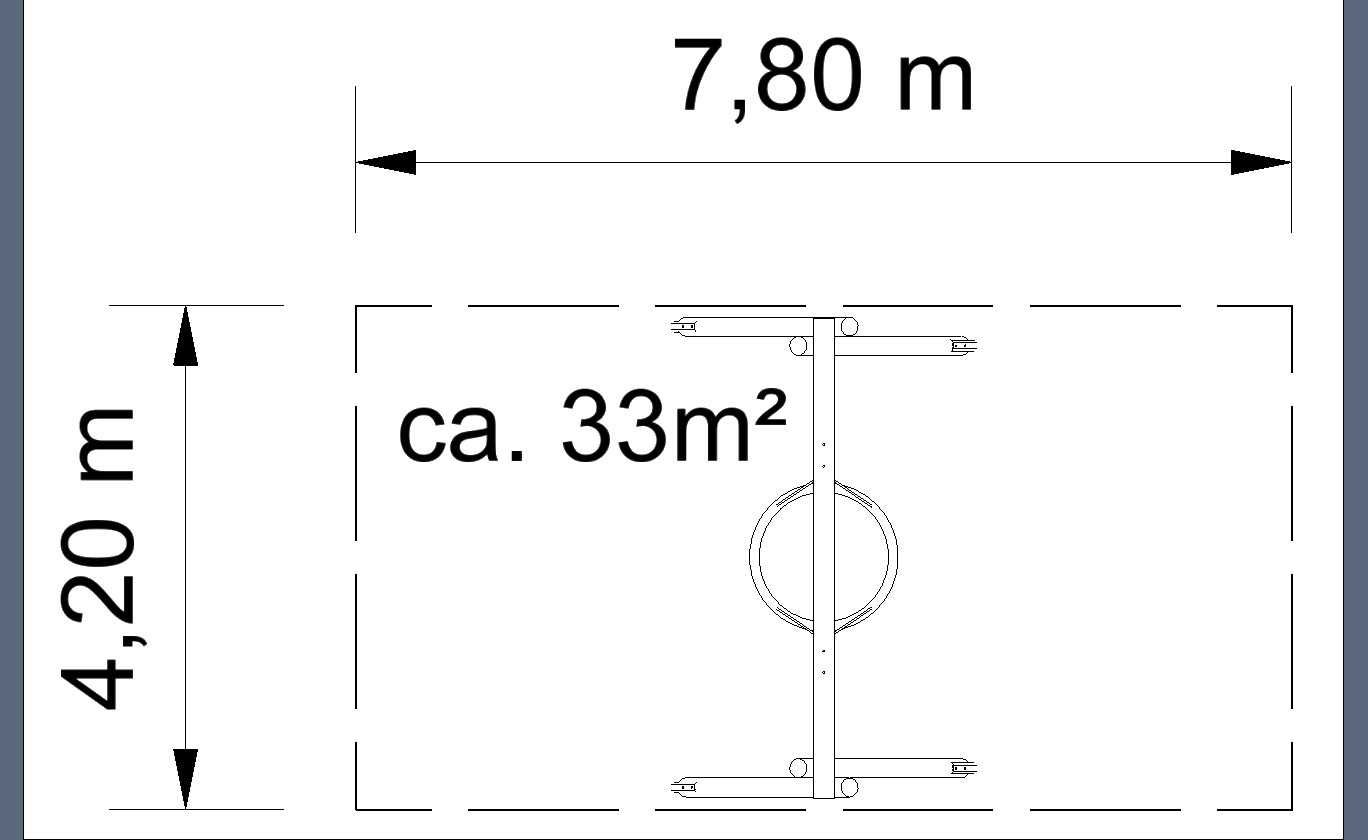 Vogelnest-Schaukel-Gestell Kiefer, mit Sitz Ø 120cm und Stahlankern; AH: 250cm
