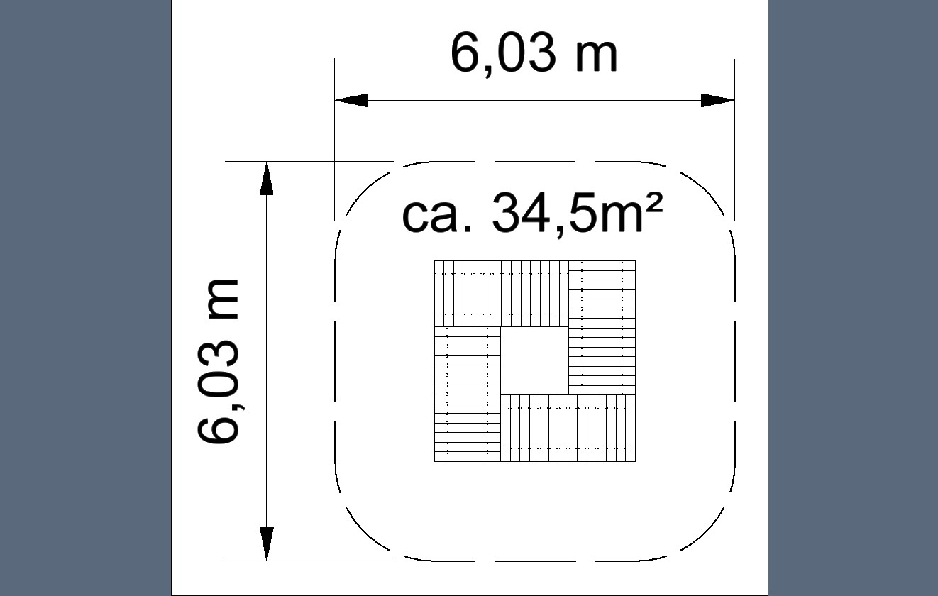 Liegedeck 3 x 3m