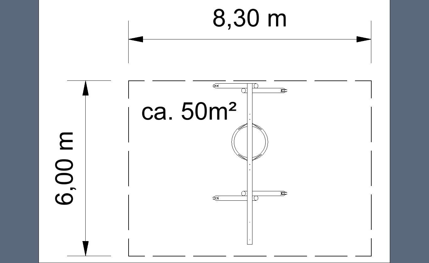 Vogelnest-Schaukel-Gestell Kiefer, mit Sitz Ø 120cm, Stahlankern und Überstand; AH: 250cm